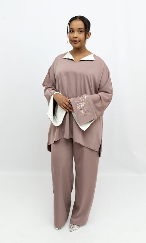 Rose Embroidered Sleeve Set